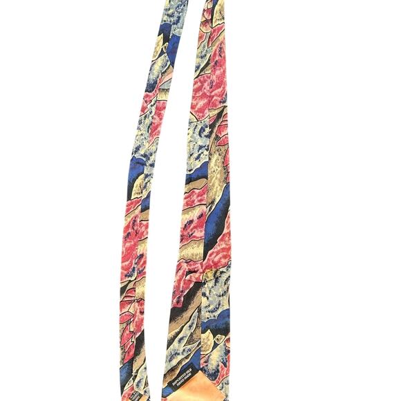 Floral Patterned 80s 90s style  men’s silk tie- retro OSFM - Picture 2 of 5